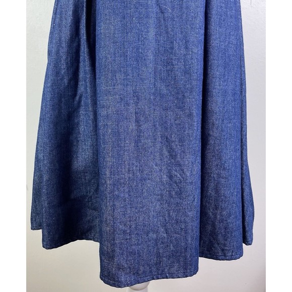 Flying Tomato Chambray A Line Dress Embroidered M Western Boho Country Prairie - Picture 2 of 12